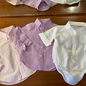 3 Janie and Jack Button Downs, 6-12 mos
